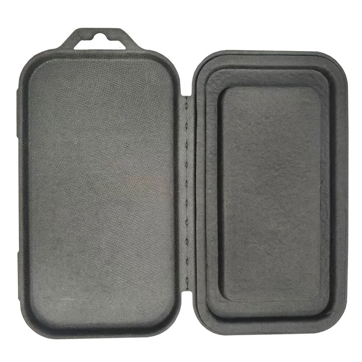 Moulded Pulp Clamshell Packaging Box For Phone Cases And Tech Accessories factory